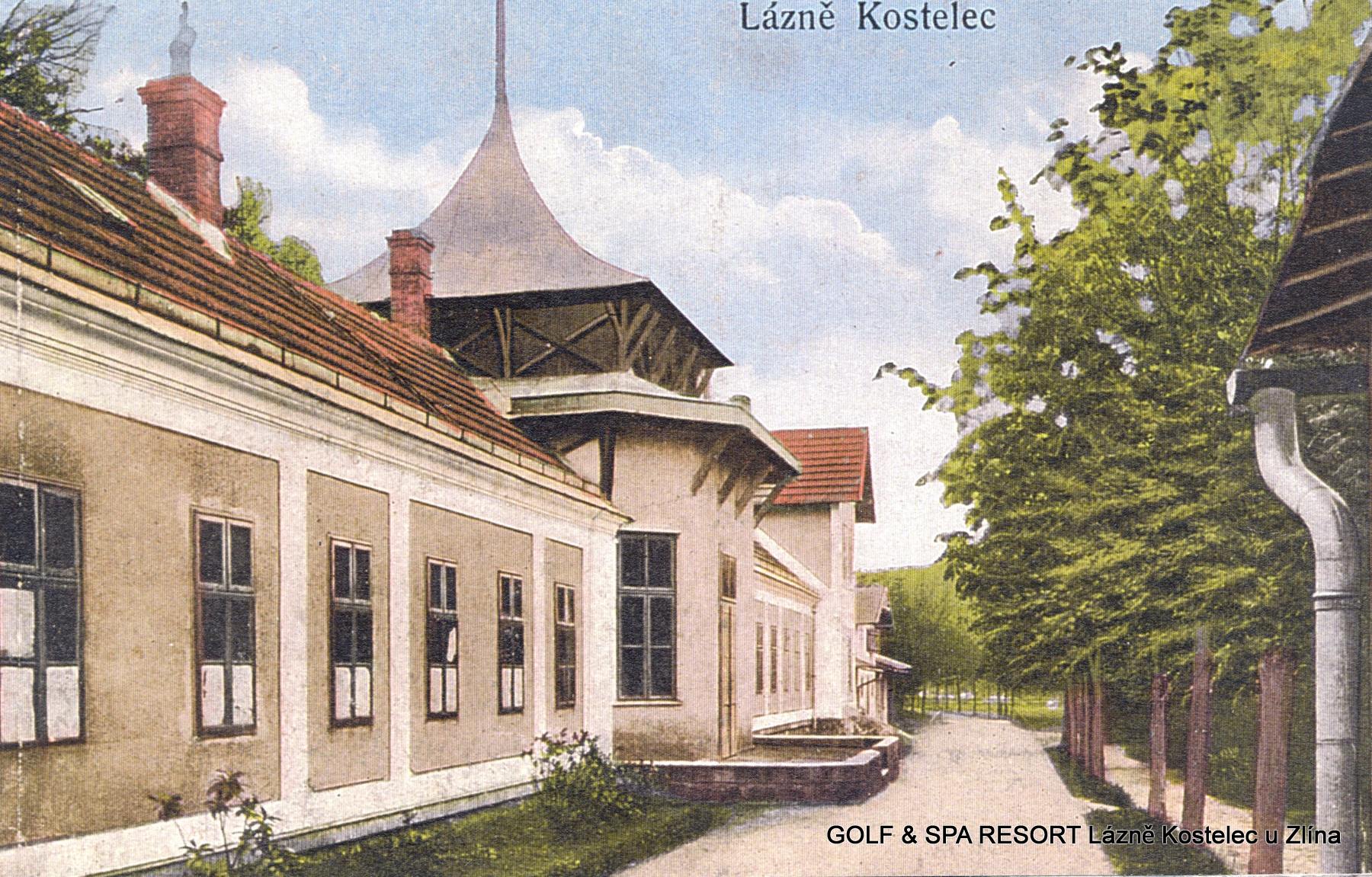 Historická podoba lázeňského areálu v Kostelci